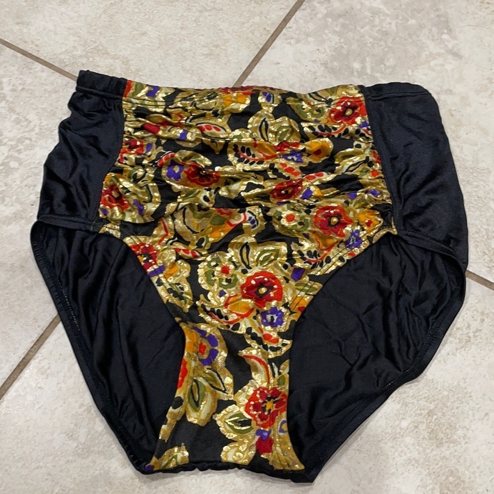 Vintage Beach Bay Ruched High Rise Bikini Bottoms